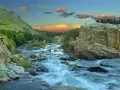 �������. Many Glacier Sunset
