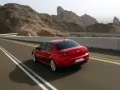 выбранное изображение: «Красная Alfa Romeo 159 мчится по дороге»