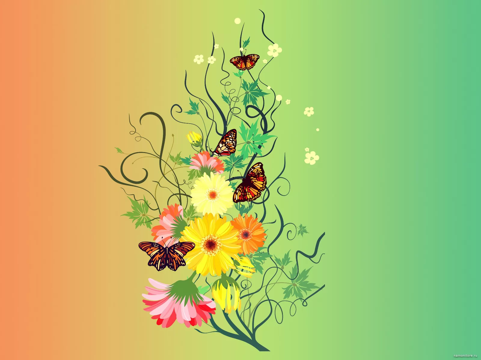 Рисунки на фон телефона. Фон с цветами. Абстрактные цветы. Фон с цветами и бабочками. Желтый фон с цветочным орнаментом.