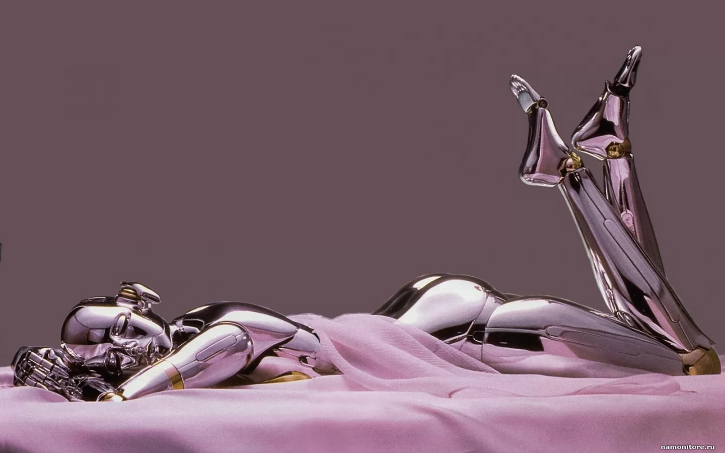 Deushka-robot, 3D, best, drawed, girls, lilac, silvery x
