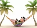 open picture: «Cow in a hammock»