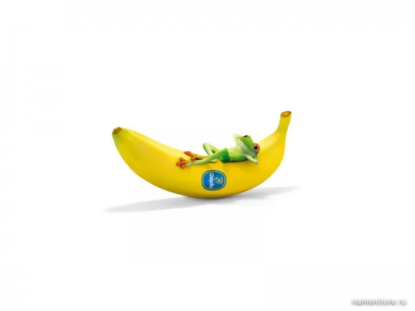 Лягушка на банане, 3d-графика