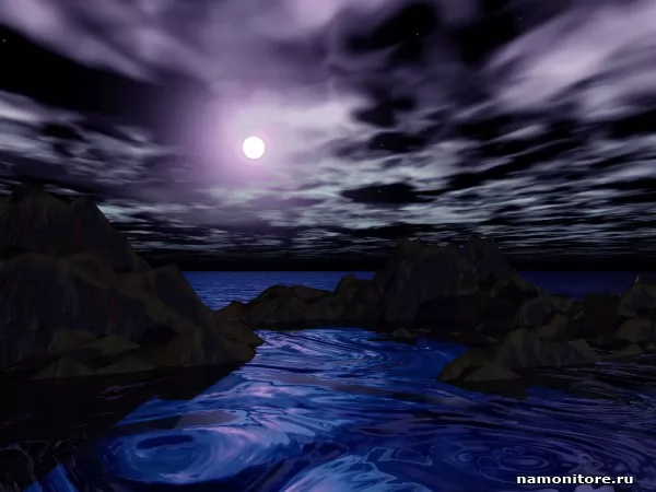 Moon And Rocks, 3D