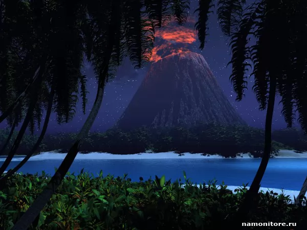 Проснувшийся вулкан, 3d-графика