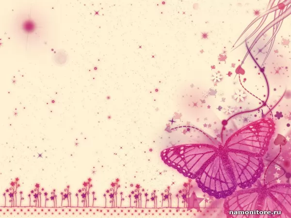 Pink butterflies, 3D