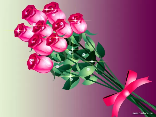 Розовые розы, 3d-графика