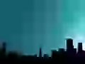 Silhouette of a city at night