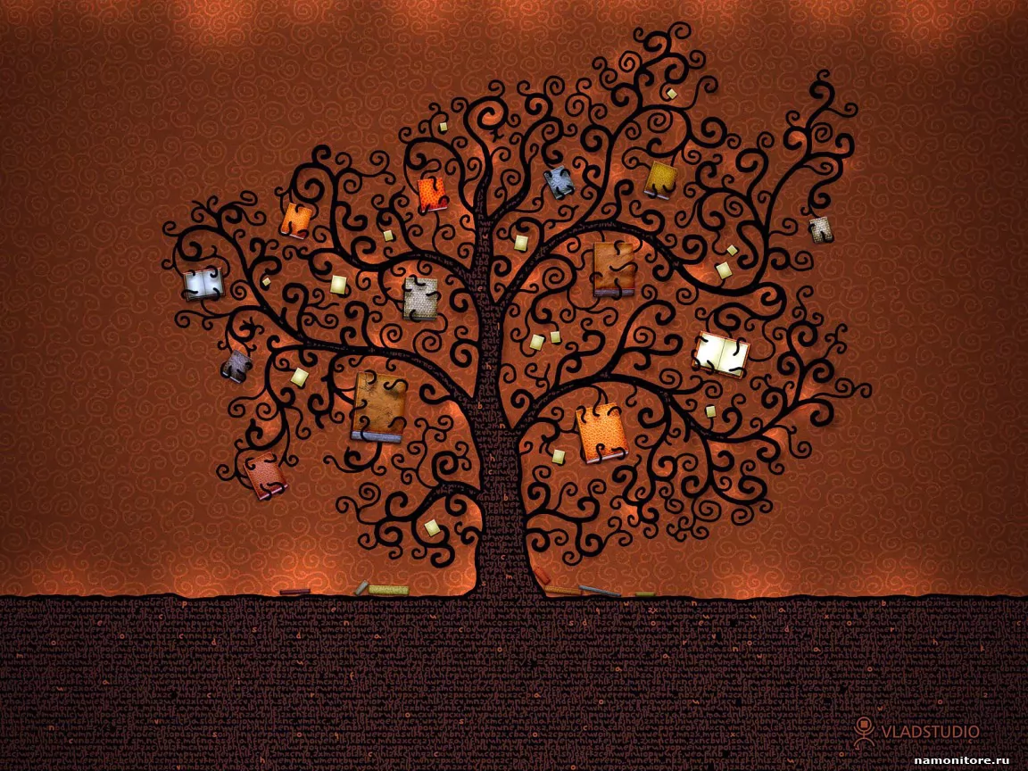 Tree of Books, best, brown, drawed x