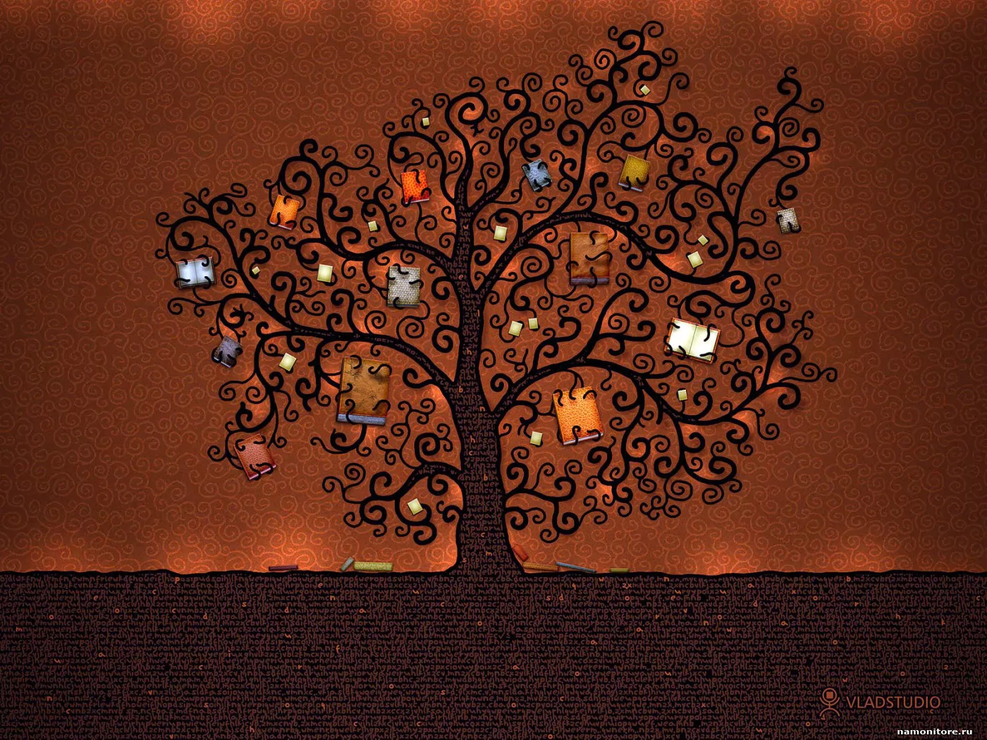 Tree of Books, best, brown, drawed x