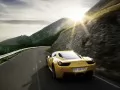 обои для рабочего стола: «Жёлтая Ferrari 458 Italia мчится по дороге»