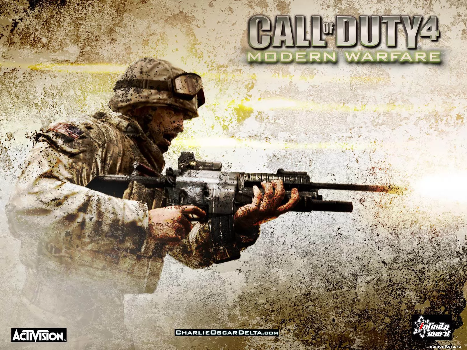 Call of Duty 4: Modern Warfare, brown, computer games, guns x