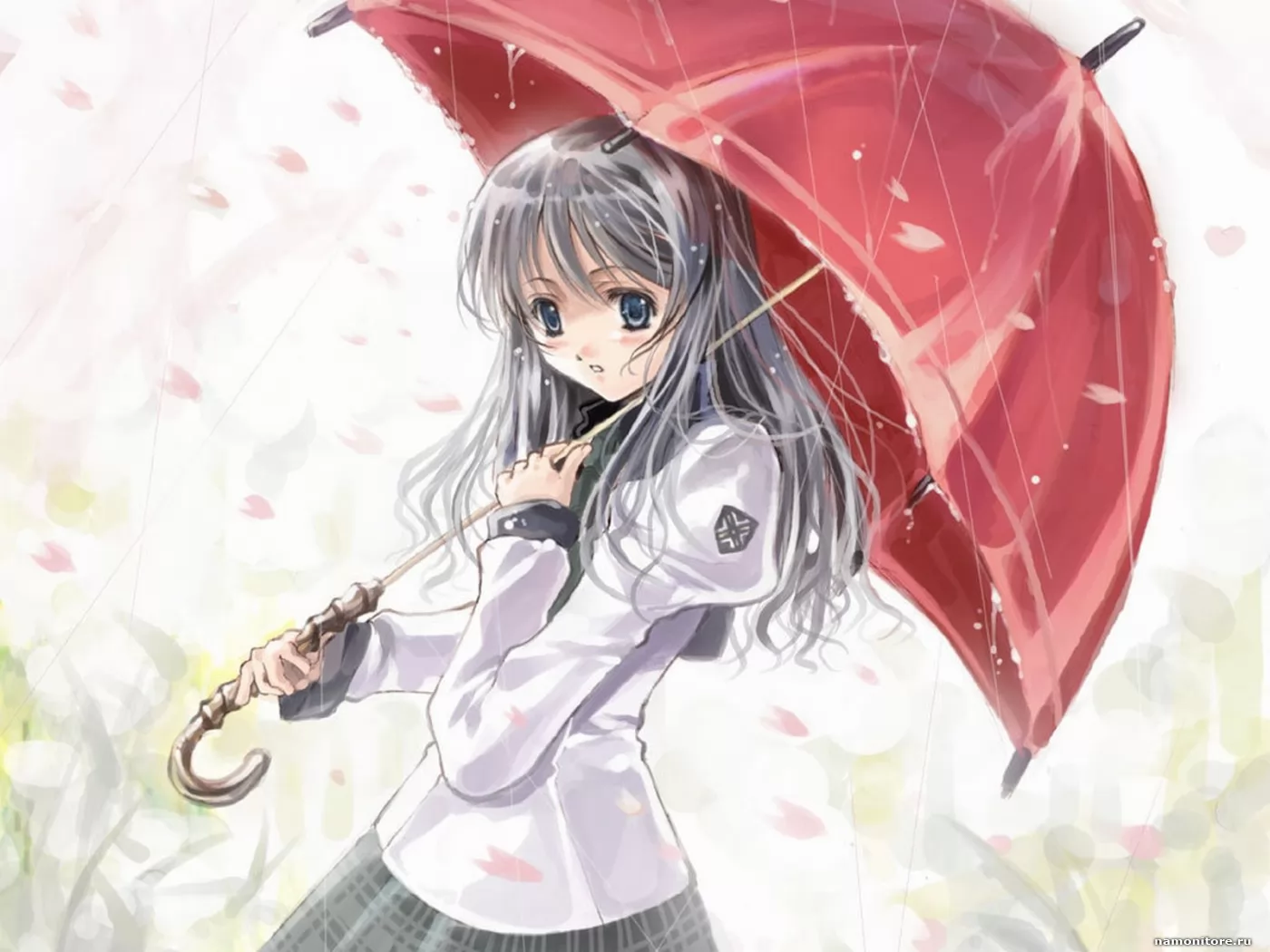 Аниме девочка с зонтиком