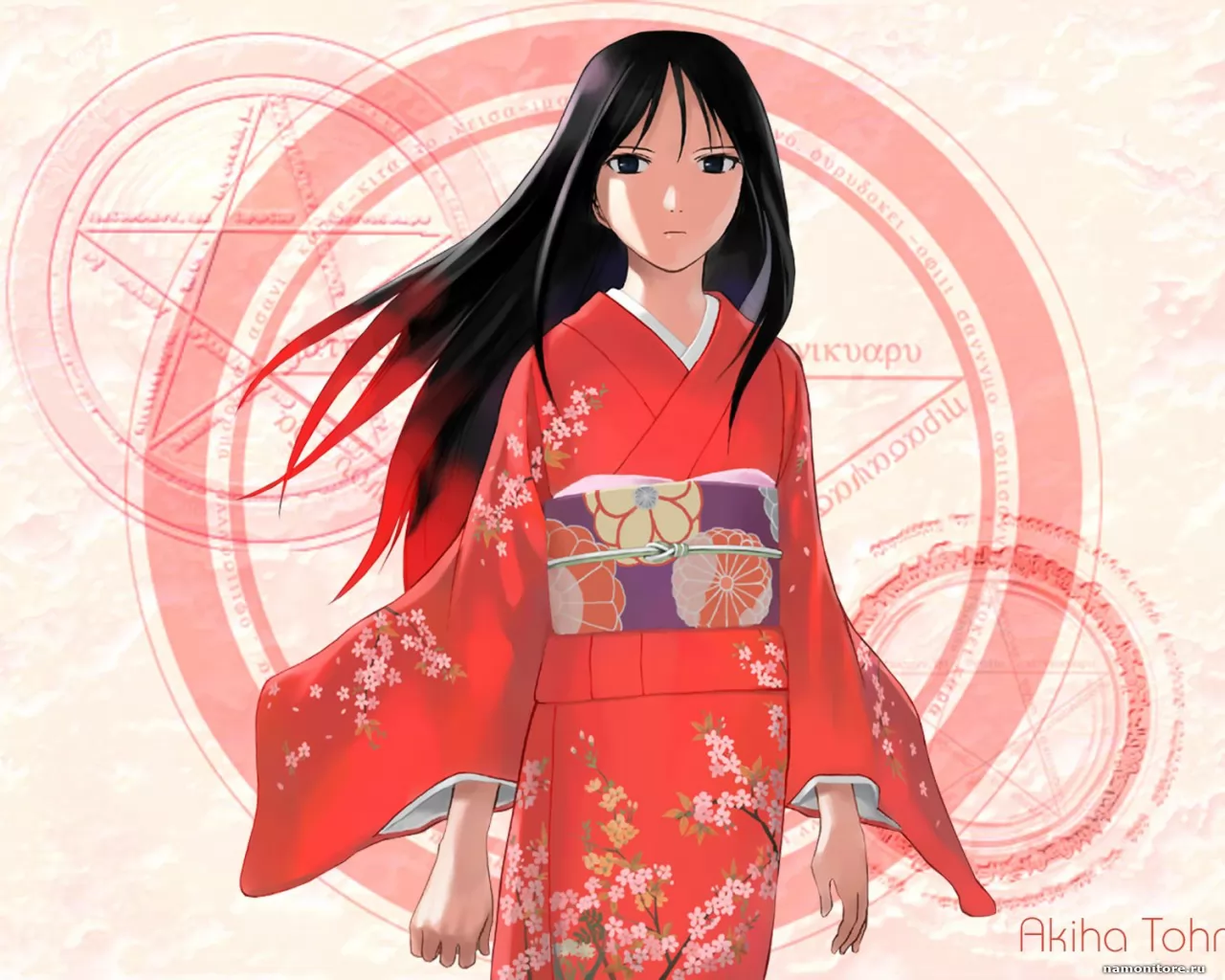 Девушка в кимоно рисунок