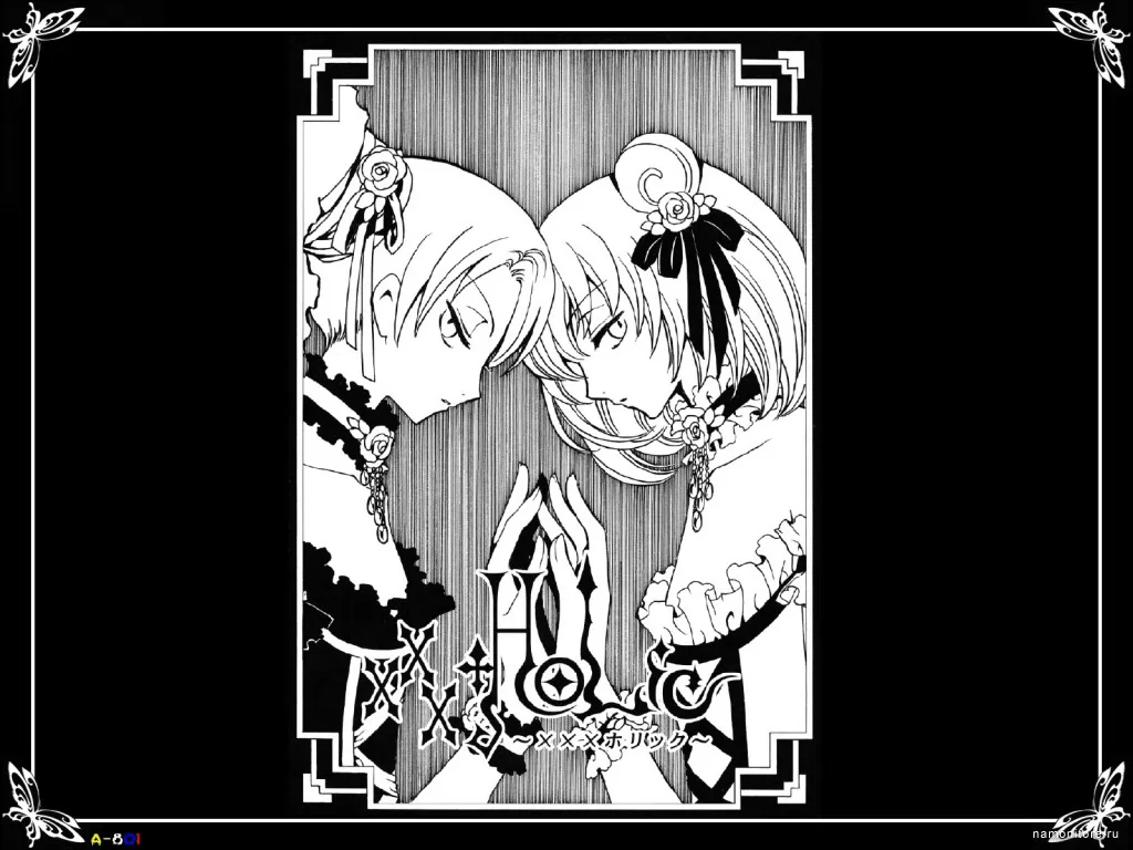 xxxHOLiC, anime, black, black-and-white, drawed x