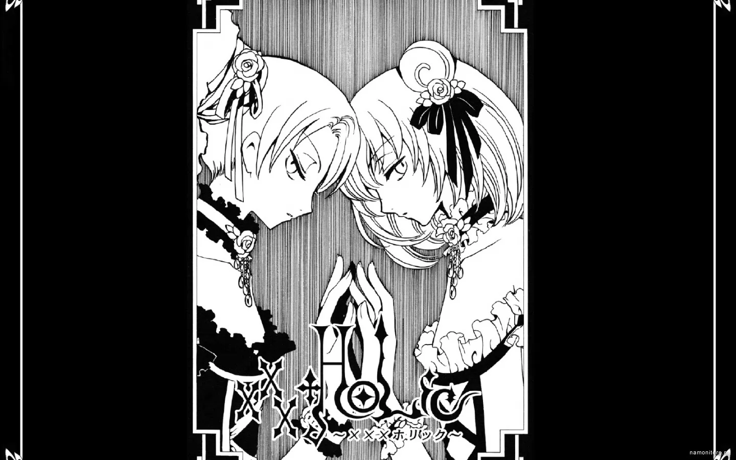 xxxHOLiC, anime, black, black-and-white, drawed x
