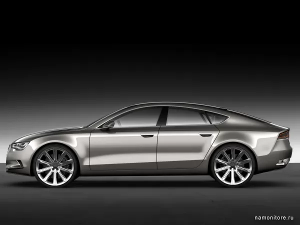 Серебристая Audi Sportback Concept сбоку