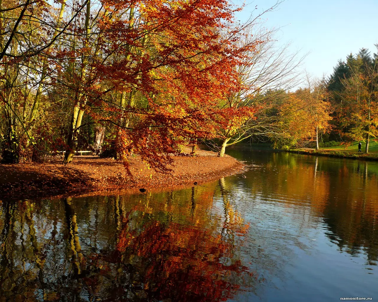 Autumn landscape, autumn, forest, lake, nature x