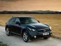 open picture: «Black Infiniti FX37 on a country road»