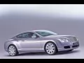 open picture: «Silvery Bentley Continental-Gt on a grey background, a side view»