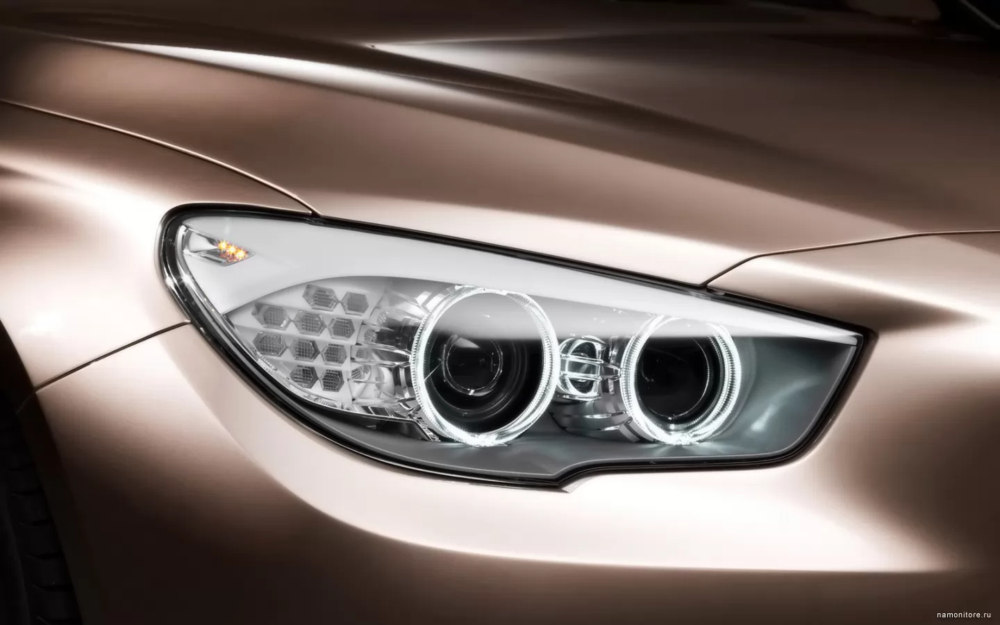 Фара BMW Concept 5 Series Gran Turismo, BMW, автомобили, коричневое, техника х