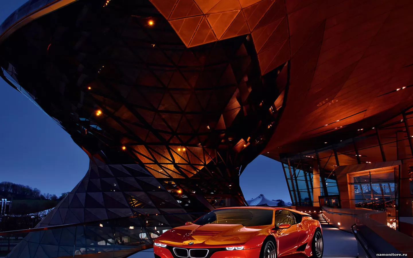 BMW M1 Concept, BMW, автомобили, концепт, ночь, спорткар, техника х