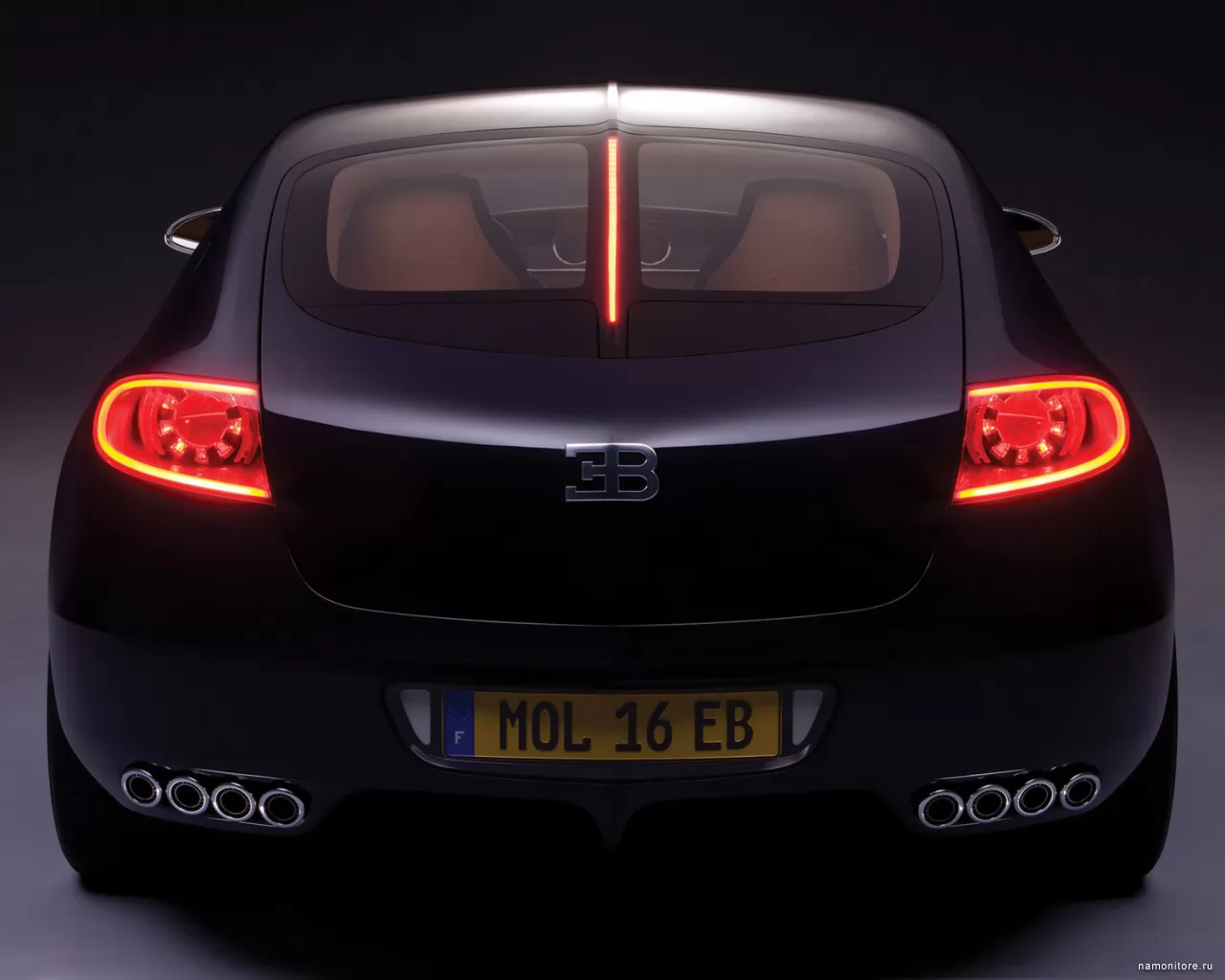 Bugatti Galibier Concept сзади, 3D, Bugatti, автомобили, концепт, рисованное, техника, чёрное х