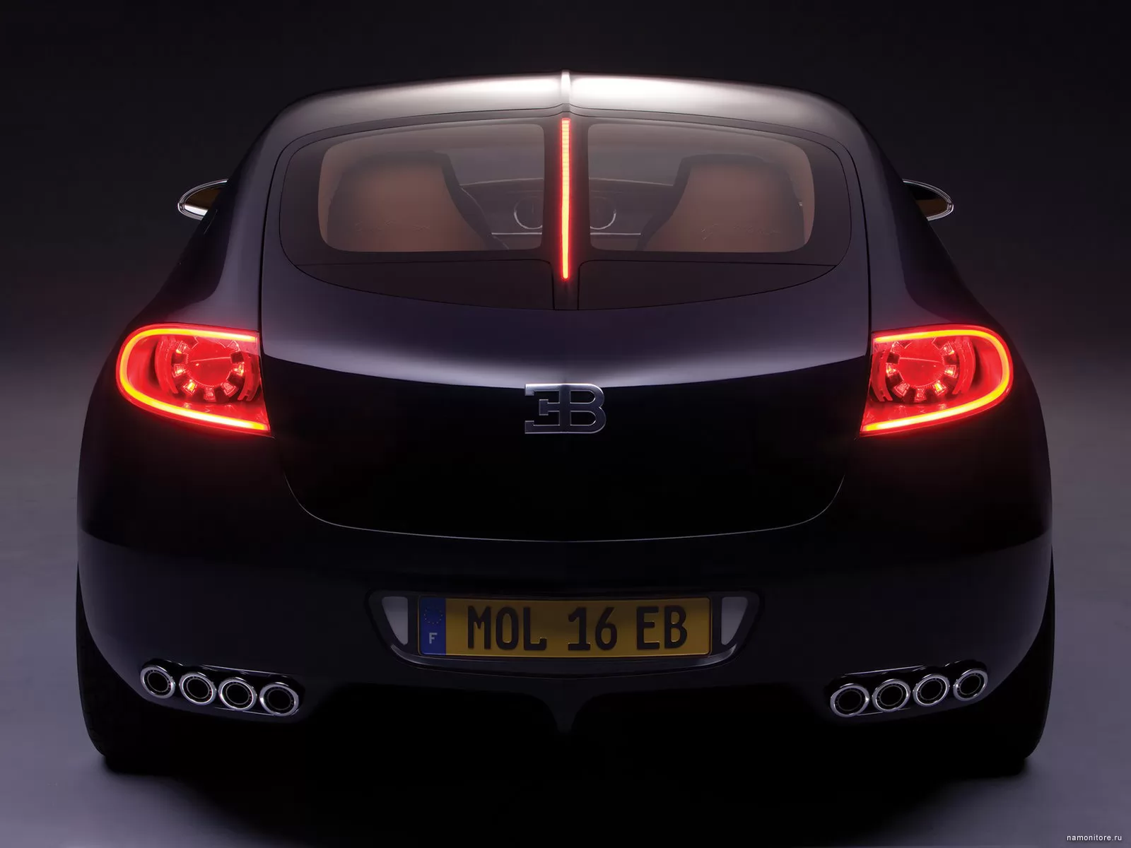 Bugatti Galibier Concept сзади, 3D, Bugatti, автомобили, концепт, рисованное, техника, чёрное х