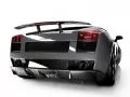 выбранное изображение: «Чёрная Lamborghini сзади снизу»