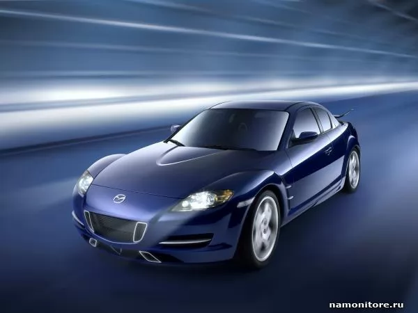 Тёмно-синяя тюнингованная Mazda, Автомобили, авто, машины