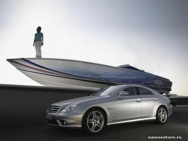 a Mercedes and a boat, Automobiles