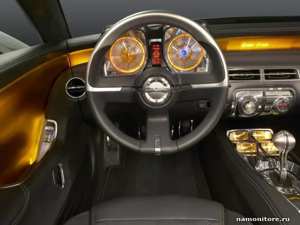 Чёрно-золотистый салон Chevrolet Camaro Concept, Chevrolet