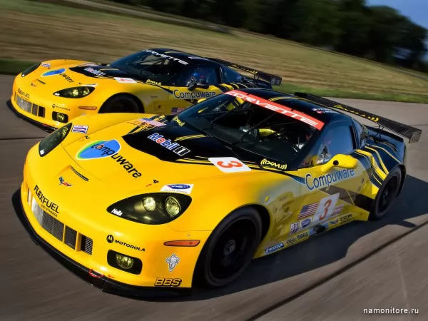 Два гоночных Chevrolet Corvette C6.R GT2, Corvette
