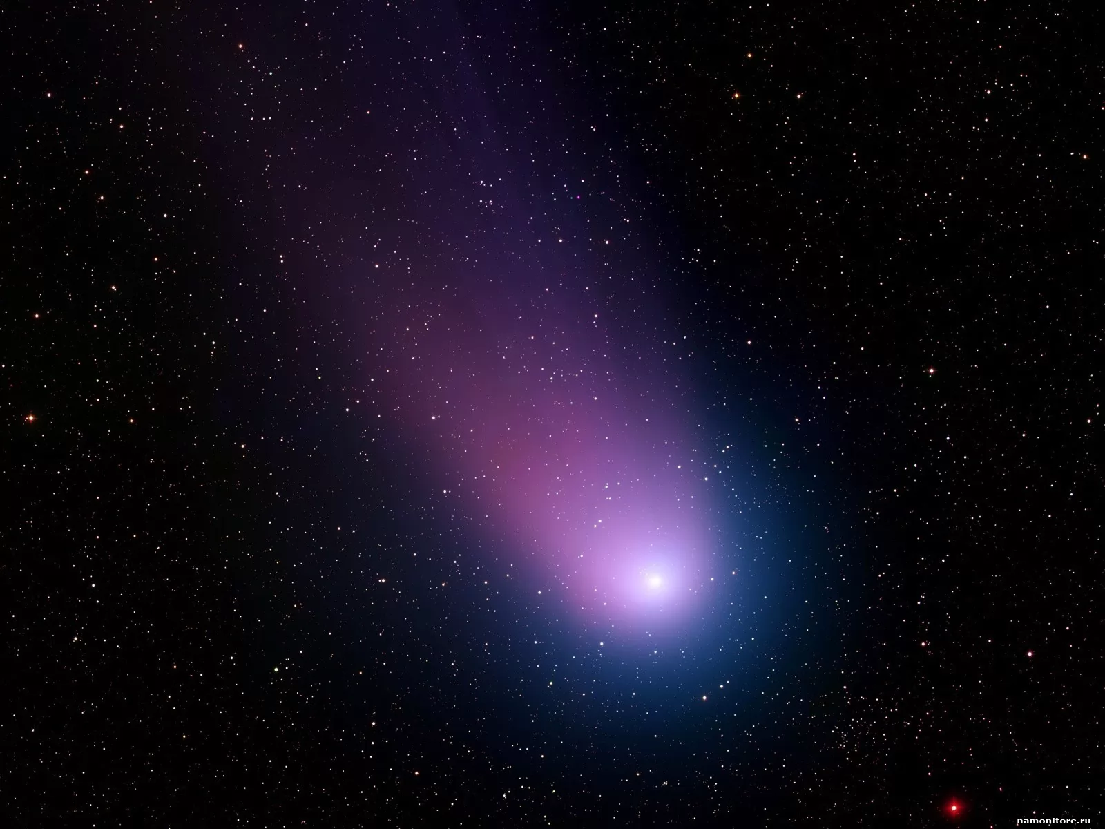 Падающая комета, космос, чёрное х