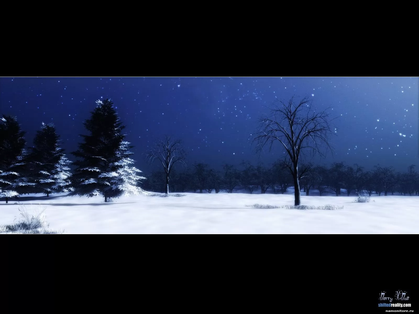Зима, зима, пейзажи, природа, рисованное, синее х