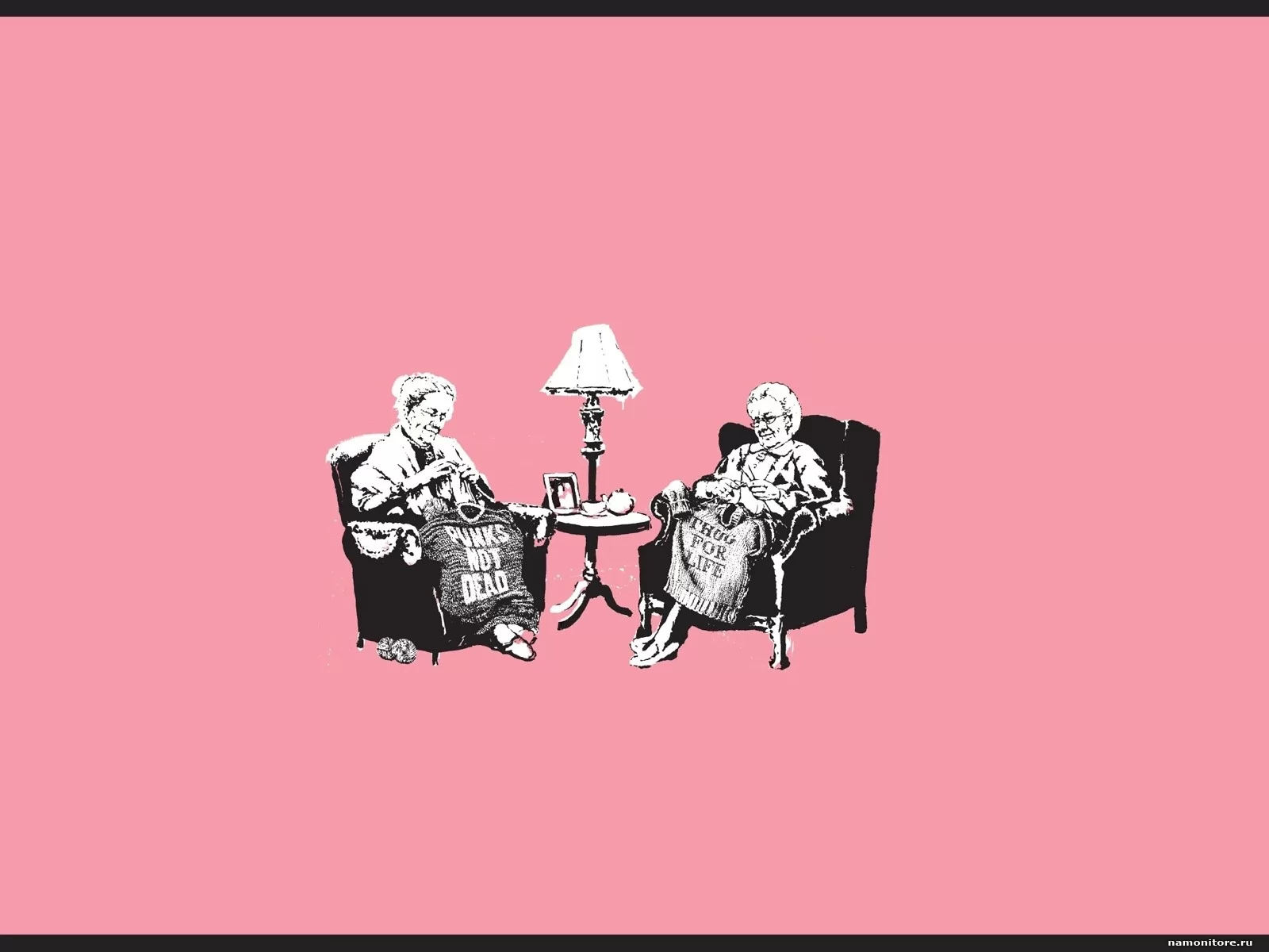 Grandmothers, рисованное, розовое х