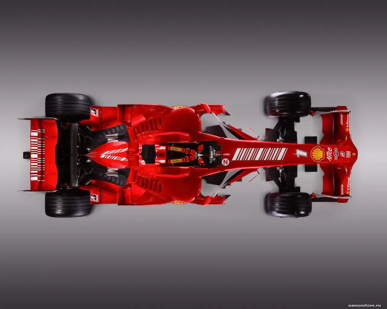 Ferrari F2008, фото болида сверху, Ferrari, автомобили, гоночный автомобиль, красное, лучшее, серое, техника х
