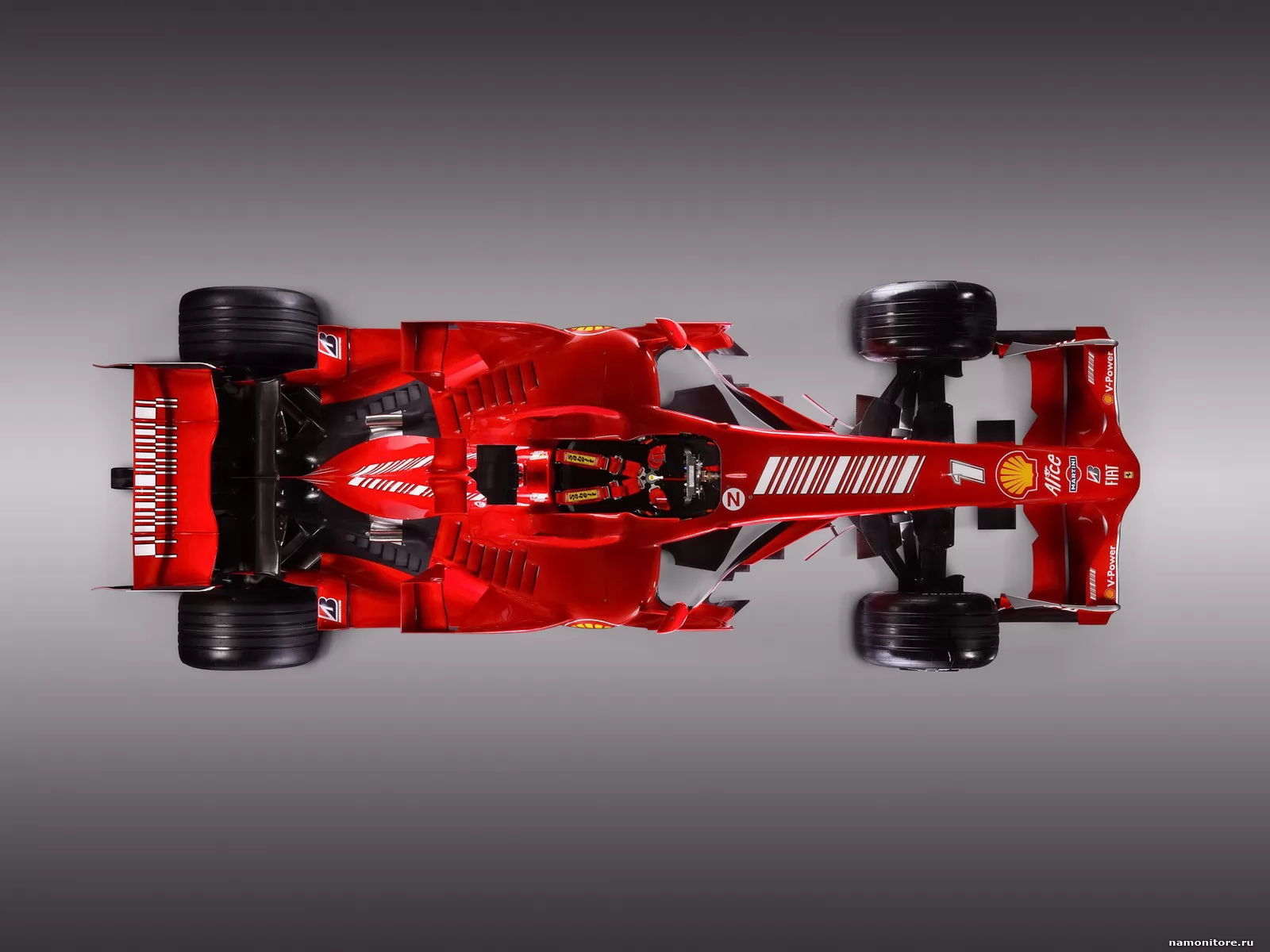 Ferrari F2008, фото болида сверху, Ferrari, автомобили, гоночный автомобиль, красное, лучшее, серое, техника х