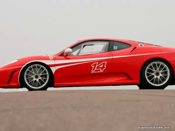 Красная Ferrari F430-Challenge сбоку, Ferrari
