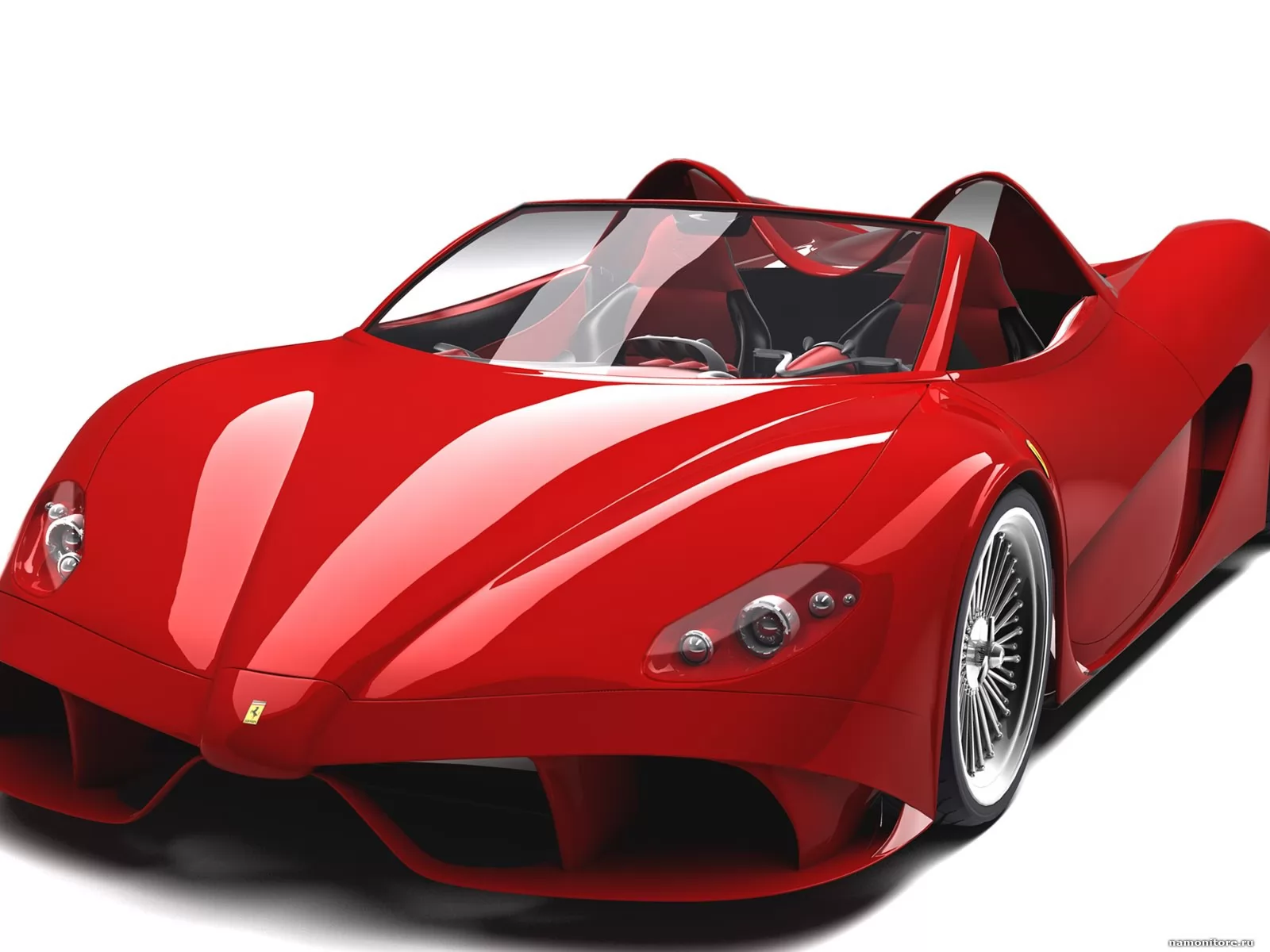 Красная Ferrari Aurea-Spider на белом фоне, Ferrari, автомобили, красное,  техника х - Обои для рабочего стола