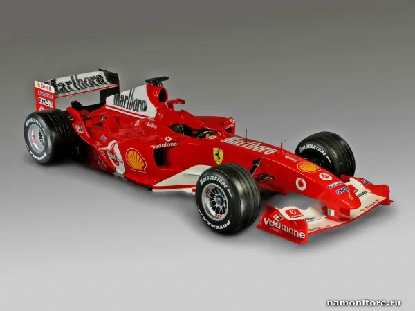 Красная Ferrari F2004 на сером фоне, Ferrari