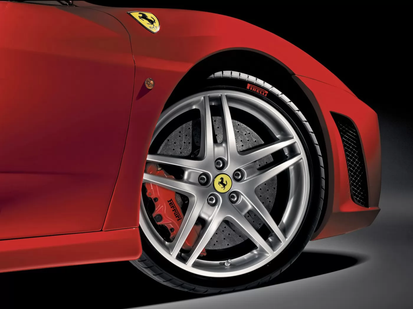 Правое крыло Ferrari F430, Ferrari, автомобили, колесо, красное, техника х