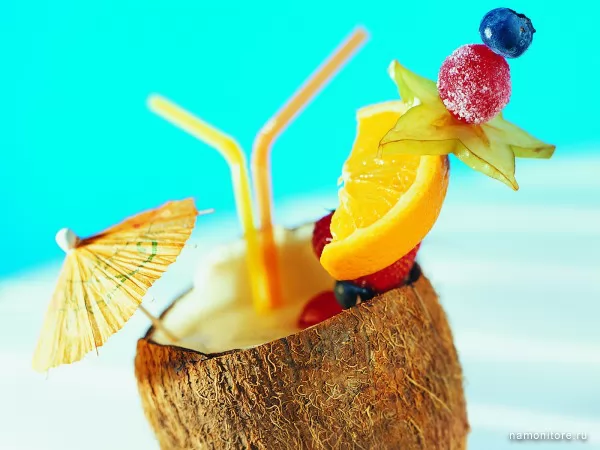 Tropical cocktail, Meal, food, fruits
