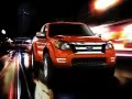 обои для рабочего стола: «Оранжевый Ford Ranger Max Concept мчится по ночному городу»