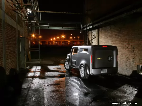 Ford Synus-Concept на ночной промышленной улице, Ford