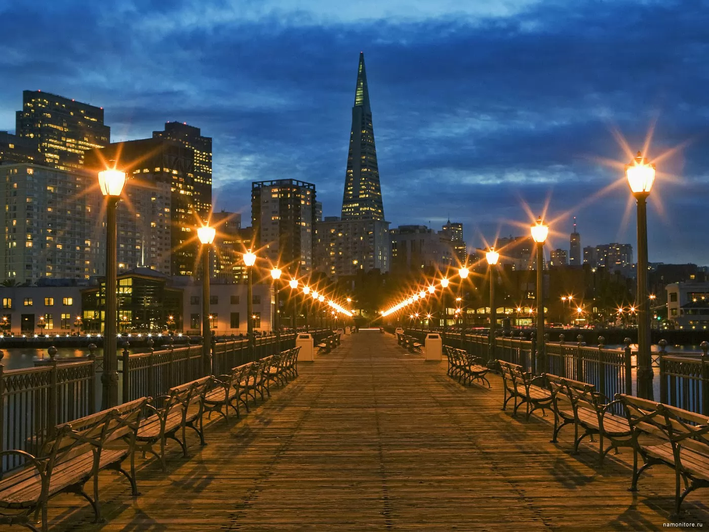 Калифорния, Сан-Франциско, Америка, города и страны, мост, ночь х