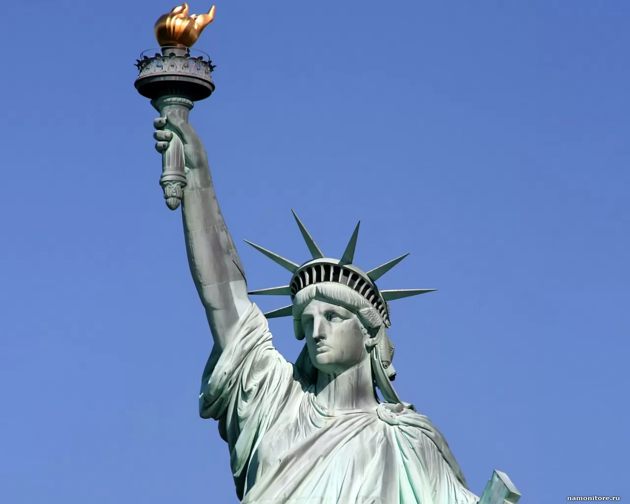 Статуя Свободы, Америка, города и страны, Нью-Йорк, памятники, синее х
