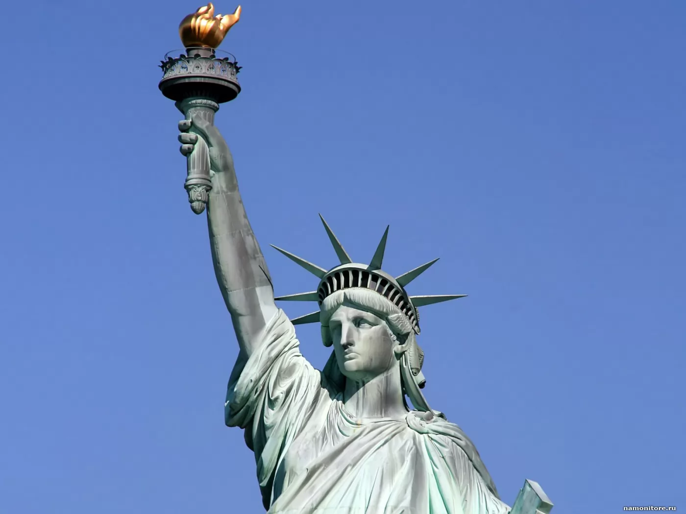 Статуя Свободы, Америка, города и страны, Нью-Йорк, памятники, синее х