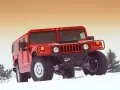 обои для рабочего стола: «Красный Hummer H1 на снегу»