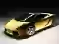 Yellow Lamborghini Gallardo-Se on a grey-black background