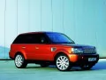 Red Land Rover Range Rover Sport at a dark blue wall